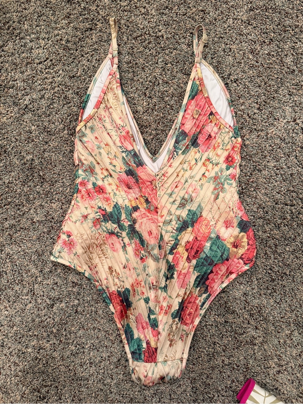 ZIMMERMANN Floral Printed Plunging V-Neck One-Piece Swimsuit US 6-8 (Med) $549 - Picture 2 of 9